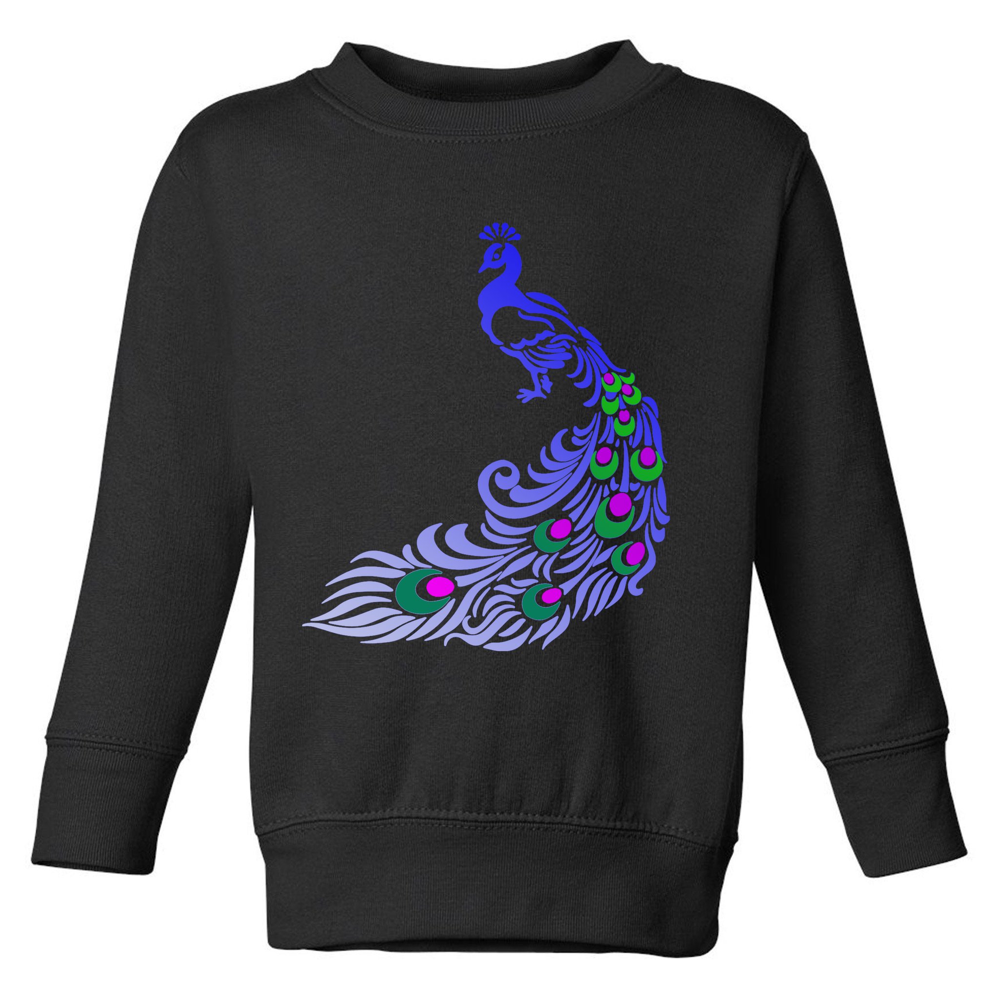 Peacock Colorful Illustration Toddler Sweatshirt