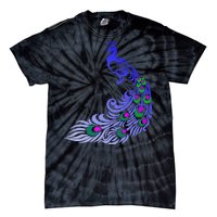 Peacock Colorful Illustration Tie-Dye T-Shirt