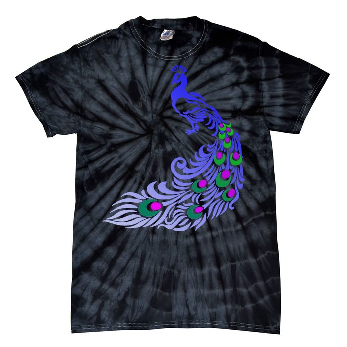 Peacock Colorful Illustration Tie-Dye T-Shirt