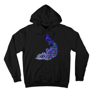 Peacock Colorful Illustration Tall Hoodie