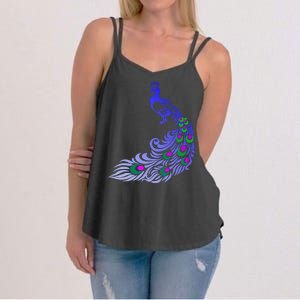 Peacock Colorful Illustration Women's Strappy Tank