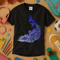 Peacock Colorful Illustration Kids T-Shirt