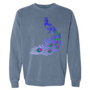 Peacock Colorful Illustration Garment-Dyed Sweatshirt