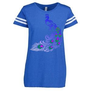 Peacock Colorful Illustration Enza Ladies Jersey Football T-Shirt