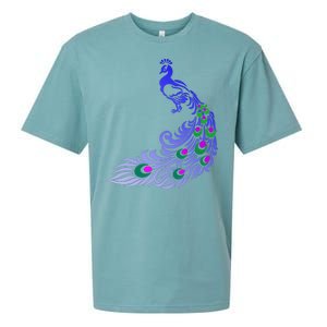 Peacock Colorful Illustration Sueded Cloud Jersey T-Shirt