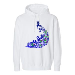 Peacock Colorful Illustration Garment-Dyed Fleece Hoodie