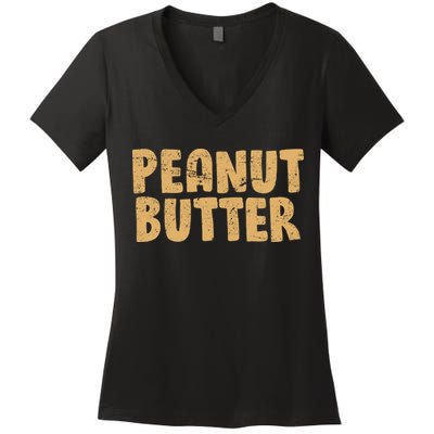 Peanut Butter Matching Women's V-Neck T-Shirt