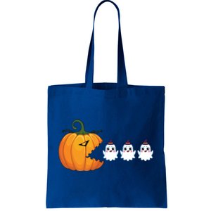 Pumpkin Eating Boo Ghost Gamer Halloween Gift Tote Bag