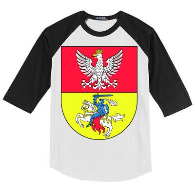 Polish Eagle Bialystok Coat Of Arms City Kids Colorblock Raglan Jersey