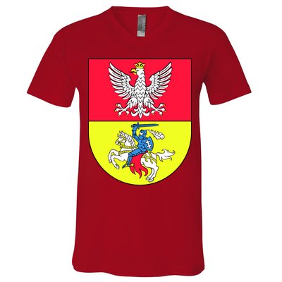 Polish Eagle Bialystok Coat Of Arms City V-Neck T-Shirt