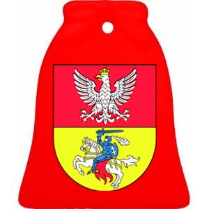 Polish Eagle Bialystok Coat Of Arms City Ceramic Bell Ornament