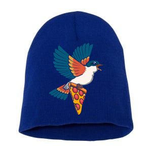 Pizza Eater Bird Lover Ornithology Bird Whisperer Gift Short Acrylic Beanie