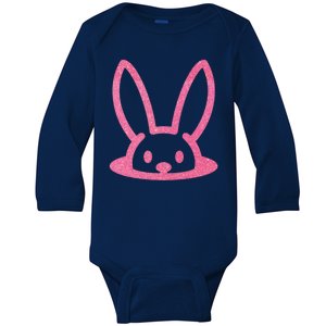 Peaking Easter Bunny Cute Baby Long Sleeve Bodysuit