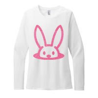 Peaking Easter Bunny Cute Womens CVC Long Sleeve Shirt