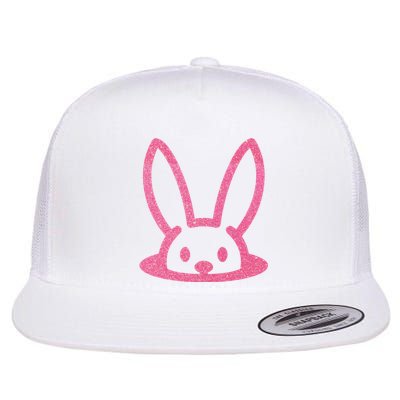 Peaking Easter Bunny Cute Flat Bill Trucker Hat