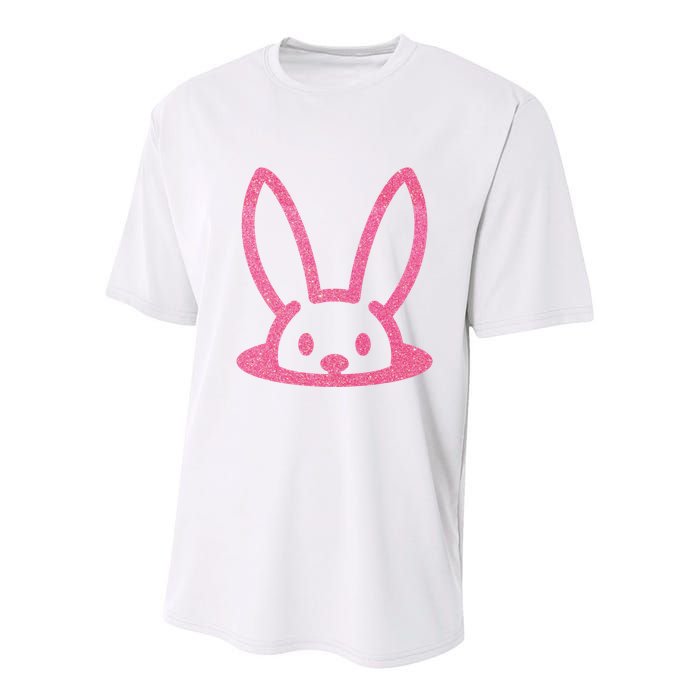 Peaking Easter Bunny Cute Youth Performance Sprint T-Shirt