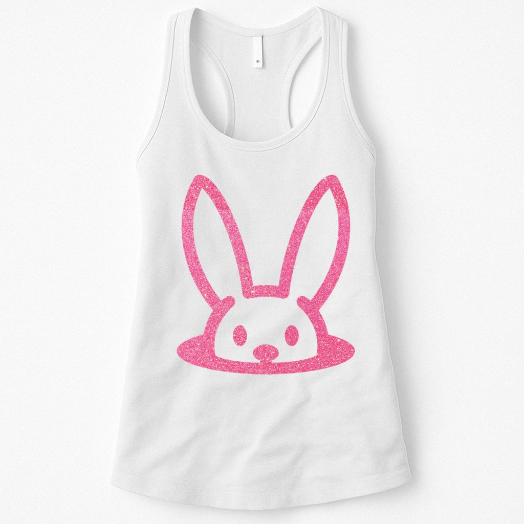 Peaking Easter Bunny Cute Womens Tank Top