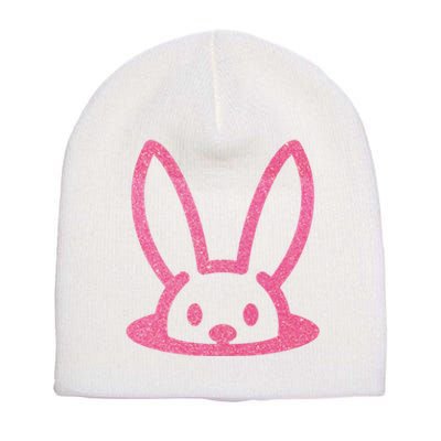 Peaking Easter Bunny Cute Short Acrylic Beanie