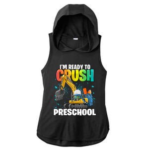 Preschool Excavator Construction Back To School Boy Ladies PosiCharge Tri-Blend Wicking Draft Hoodie Tank