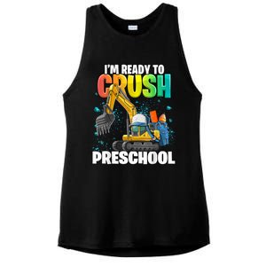 Preschool Excavator Construction Back To School Boy Ladies PosiCharge Tri-Blend Wicking Tank