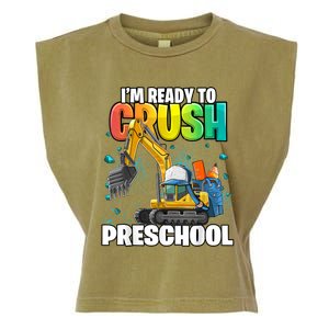 Preschool Excavator Construction Back To School Boy Garment-Dyed Women's Muscle Tee