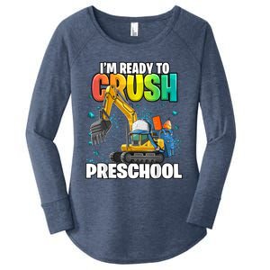 Preschool Excavator Construction Back To School Boy Women's Perfect Tri Tunic Long Sleeve Shirt