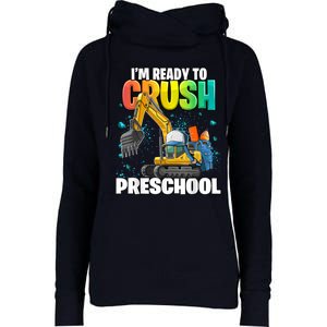 Preschool Excavator Construction Back To School Boy Womens Funnel Neck Pullover Hood