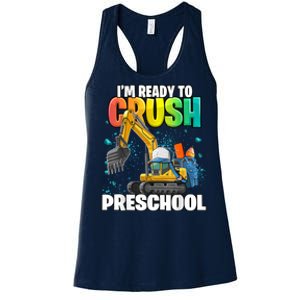 Preschool Excavator Construction Back To School Boy Women's Racerback Tank