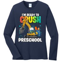 Preschool Excavator Construction Back To School Boy Ladies Long Sleeve Shirt