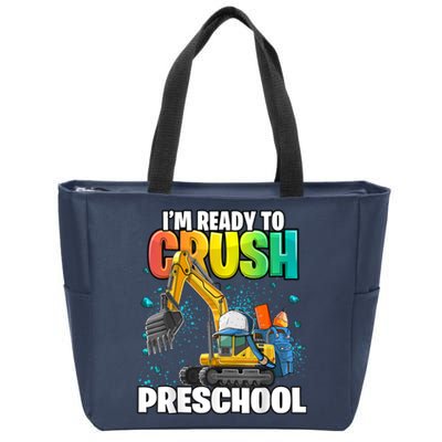 Preschool Excavator Construction Back To School Boy Zip Tote Bag