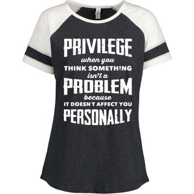 Privilege Explained Civil Rights & Black History Month Enza Ladies Jersey Colorblock Tee