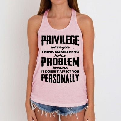 Privilege Explained Civil Rights & Black History Month Women's Knotted Racerback Tank