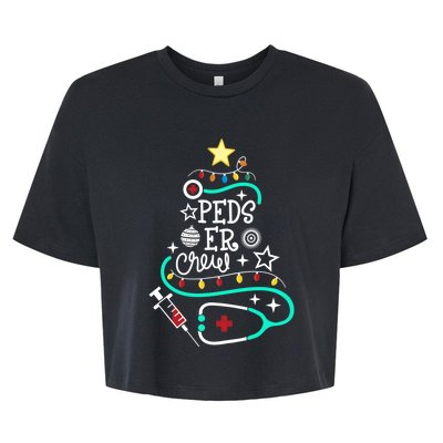 Peds Er Christmas Crew Emergency Nurse Pediatric Er Techs Gift Bella+Canvas Jersey Crop Tee