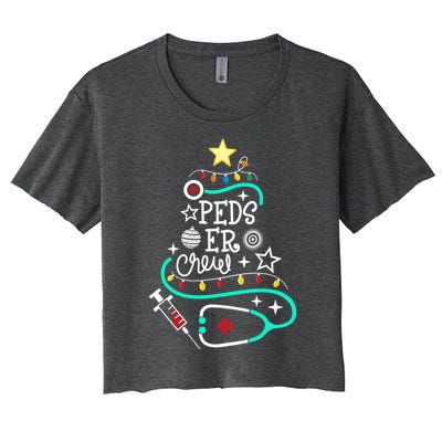 Peds Er Christmas Crew Emergency Nurse Pediatric Er Techs Gift Women's Crop Top Tee