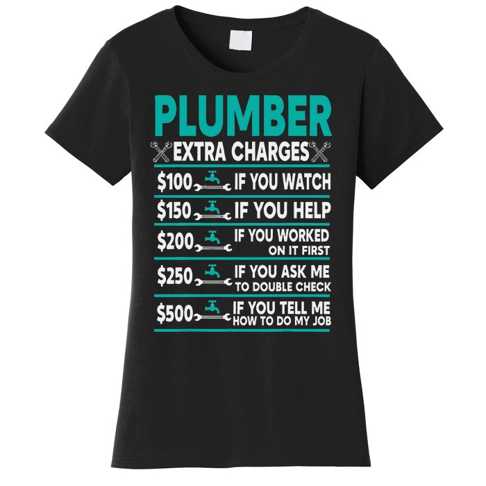 Plumber Extra Charges Hourly Rate Women's T-Shirt