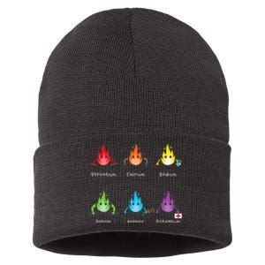 Periodic Elements Chemistry Lover Science Teacher Sustainable Knit Beanie