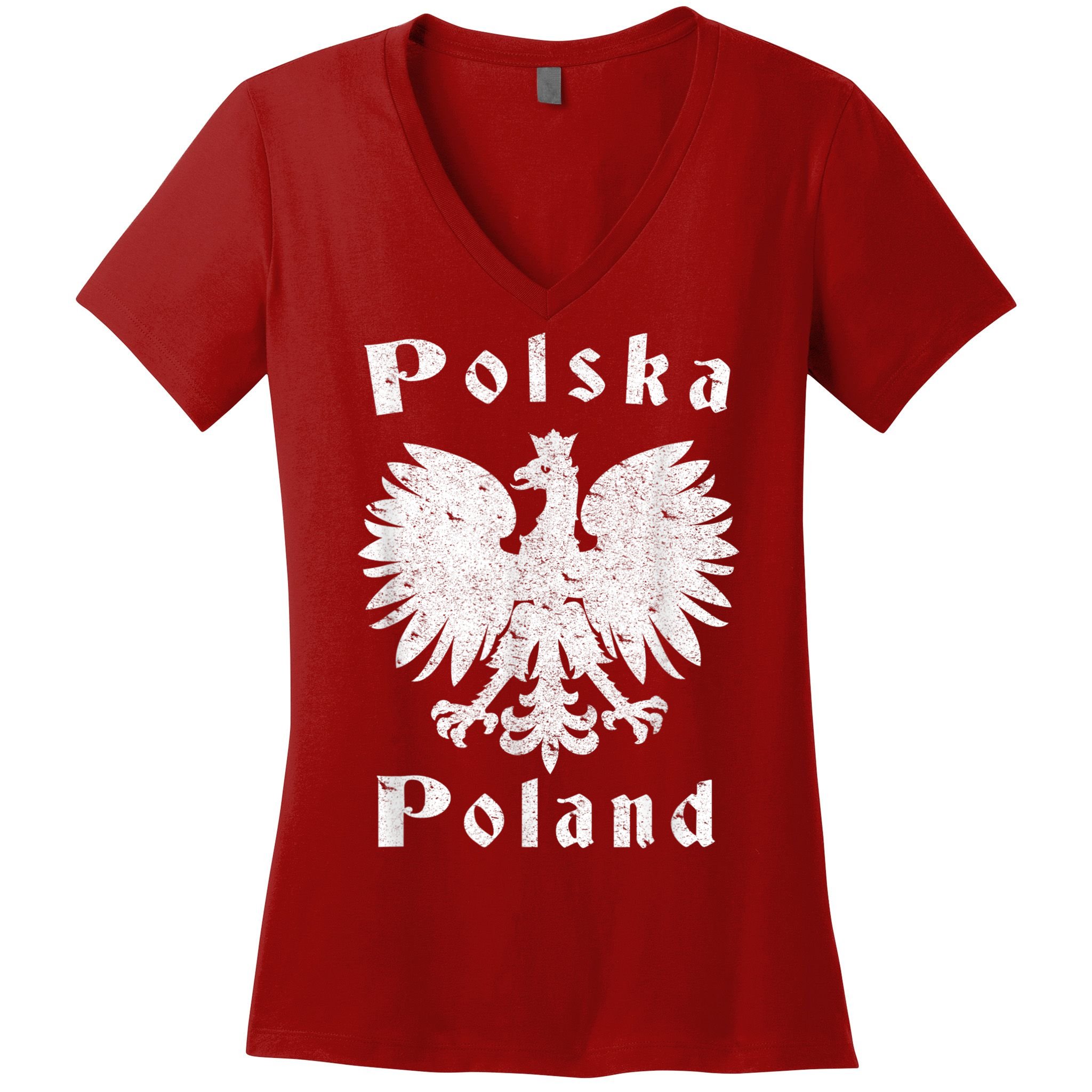 Polish Eagle Coat Of Arms Of Poland Polska Women's V-Neck T-Shirt