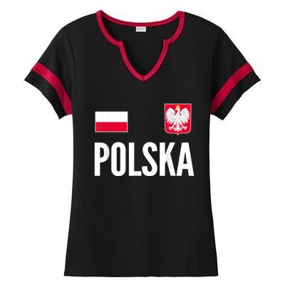 Poland Soccer Jersey Polish Polska  Ladies Halftime Notch Neck Tee