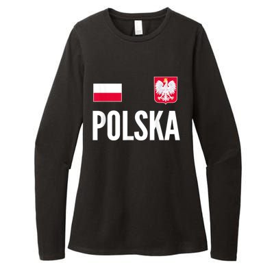 Poland Soccer Jersey Polish Polska  Womens CVC Long Sleeve Shirt