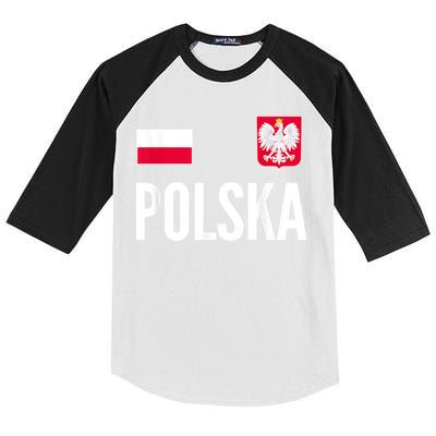 Poland Soccer Jersey Polish Polska  Kids Colorblock Raglan Jersey