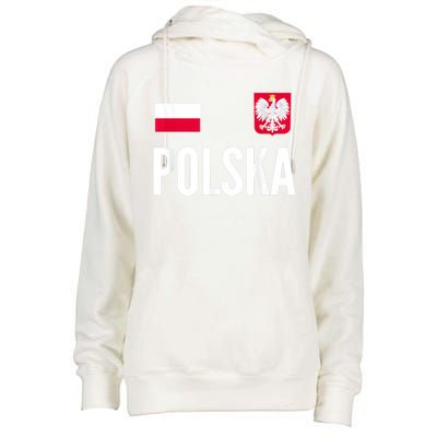 Poland Soccer Jersey Polish Polska  Womens Funnel Neck Pullover Hood