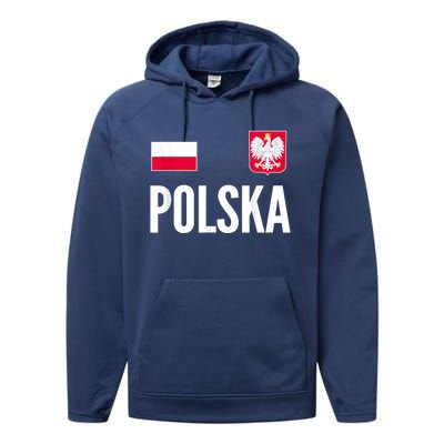 Poland Soccer Jersey Polish Polska  Performance Fleece Hoodie