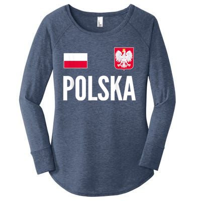 Poland Soccer Jersey Polish Polska  Women's Perfect Tri Tunic Long Sleeve Shirt