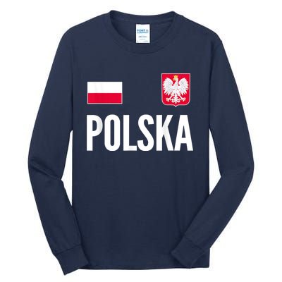 Poland Soccer Jersey Polish Polska  Tall Long Sleeve T-Shirt