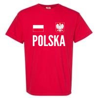 Poland Soccer Jersey Polish Polska  Garment-Dyed Heavyweight T-Shirt