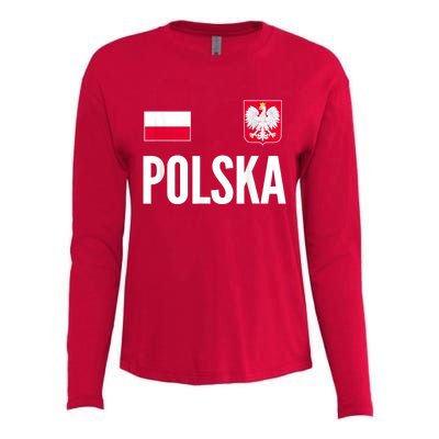 Poland Soccer Jersey Polish Polska  Womens Cotton Relaxed Long Sleeve T-Shirt