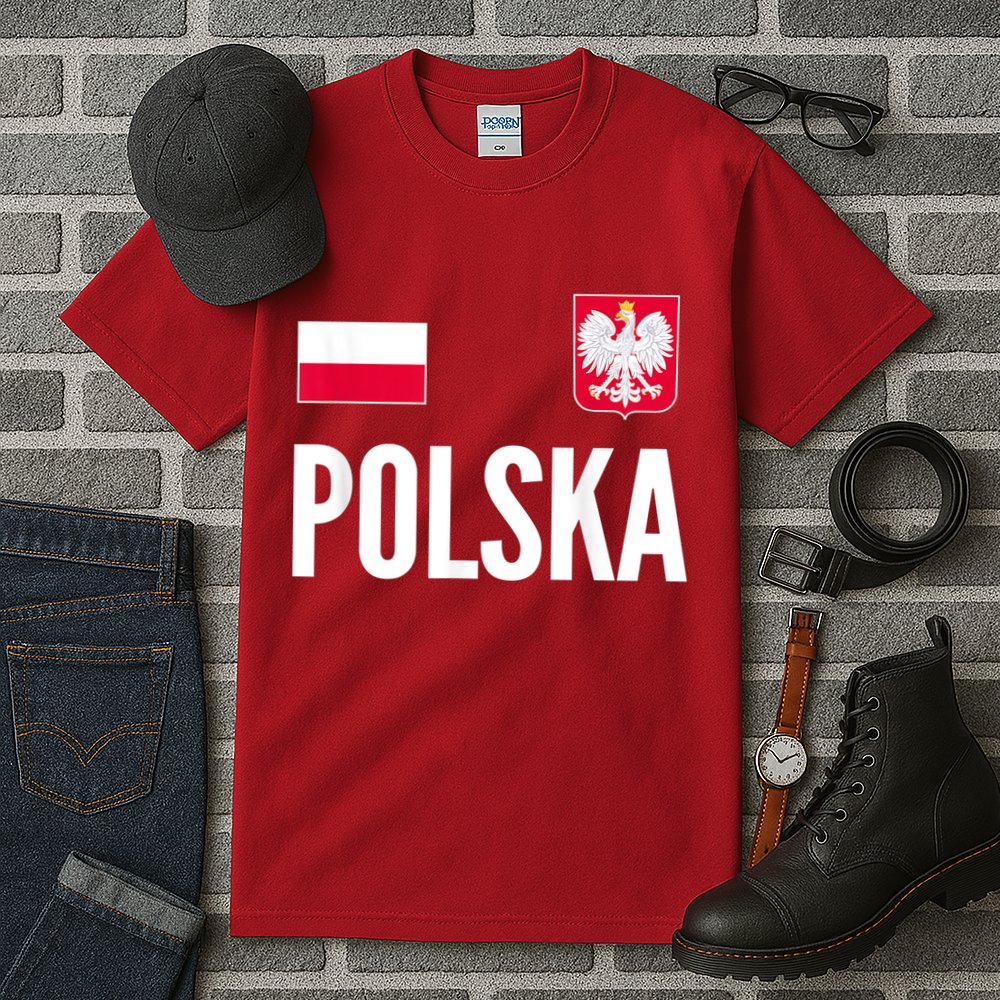 Poland Soccer Jersey Polish Polska  Tall T-Shirt