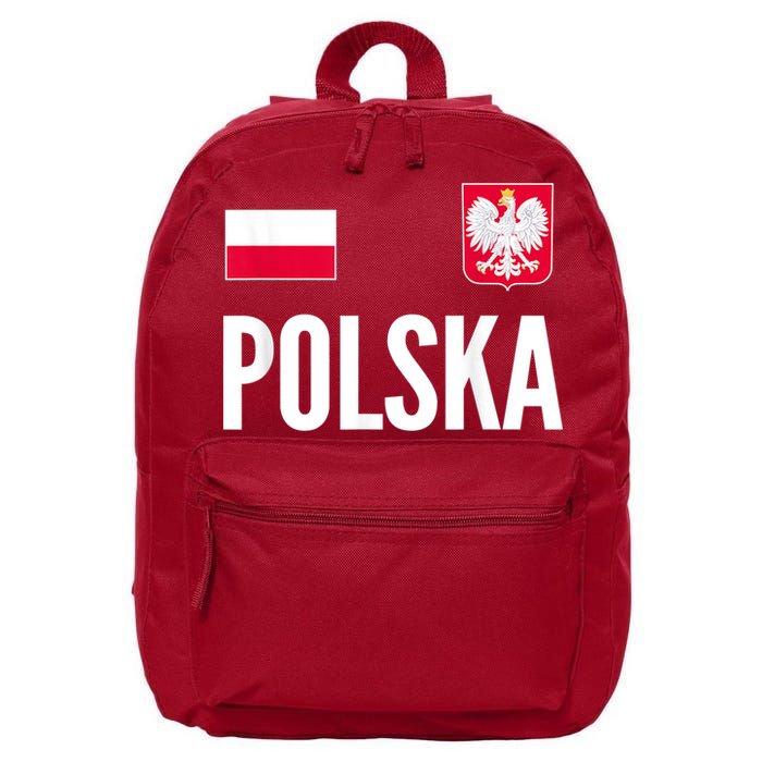 Poland Soccer Jersey Polish Polska  16 in Basic Backpack