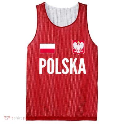 Poland Soccer Jersey Polish Polska  Mesh Reversible Basketball Jersey Tank
