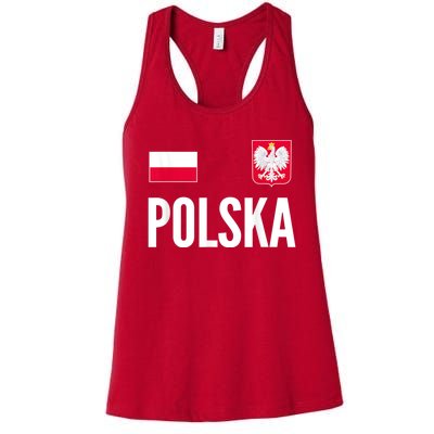 Poland Soccer Jersey Polish Polska  Women's Racerback Tank